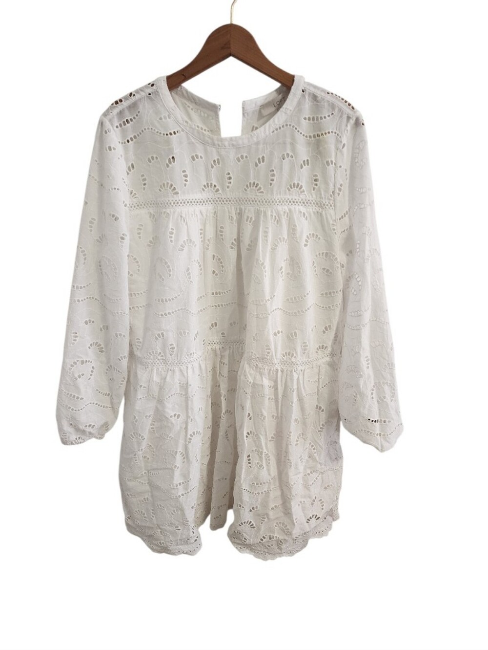 Loft Eyelet cotton Dress Nwt